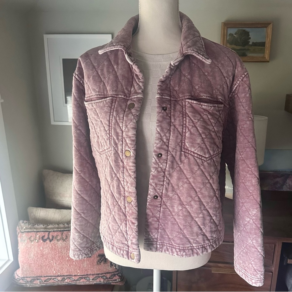 Quilted Jacket in Dusty Lavender Mauve Purple Coat